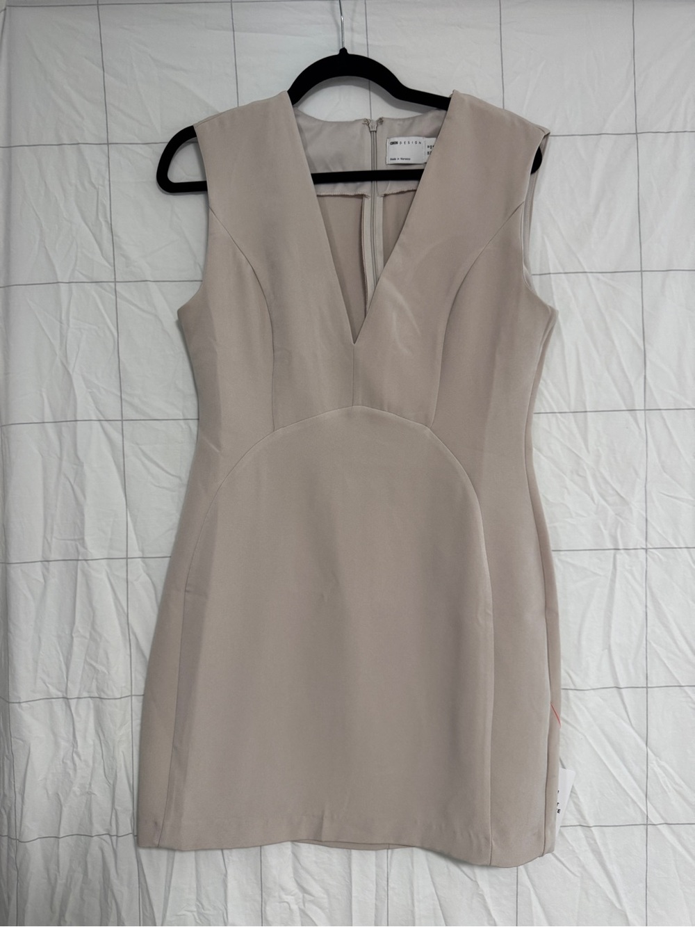 ASOS Sleeveless V-Neck Sheath Dress in Beige - NWT